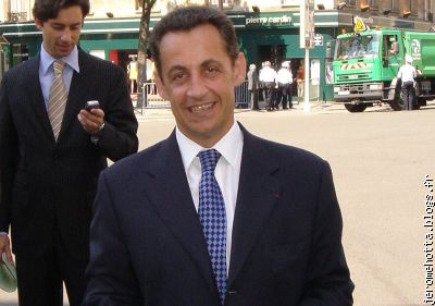 Nicolas Sarkozy, le 14 juillet 2005, place Beauvau